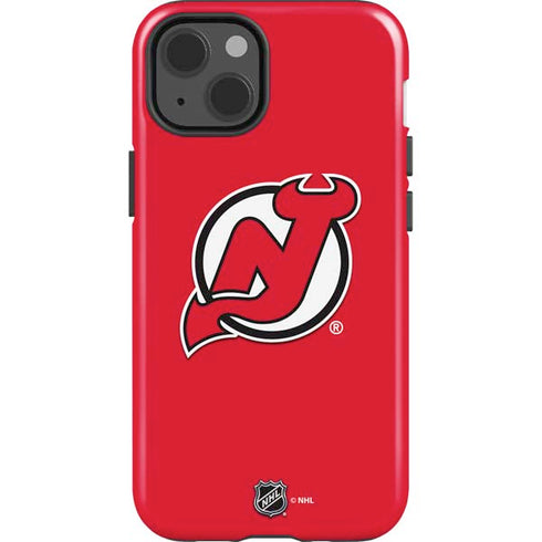 NHL New Jersey Devils Solid Background iPhone 15 Impact Case